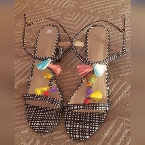 Betsey Johnson Colorful Tassel Women's Sandals. 9.5